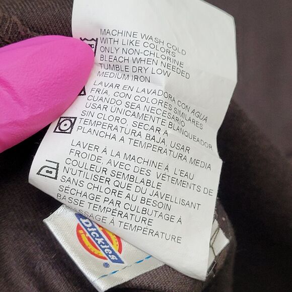 DICKIES Button Shirt XL 26x32 Brown Extra-Baggy - Picture 8 of 12